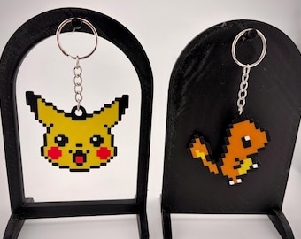 Brelok Pokemon 8-bit pikselowy - Pikachu i Charmander