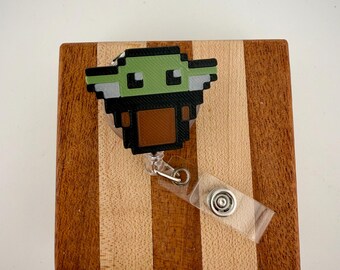 Odznaka Baby Yoda Grogu Pixel art