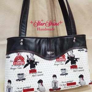 Bolso de hombro con forma de corazón de café y vino