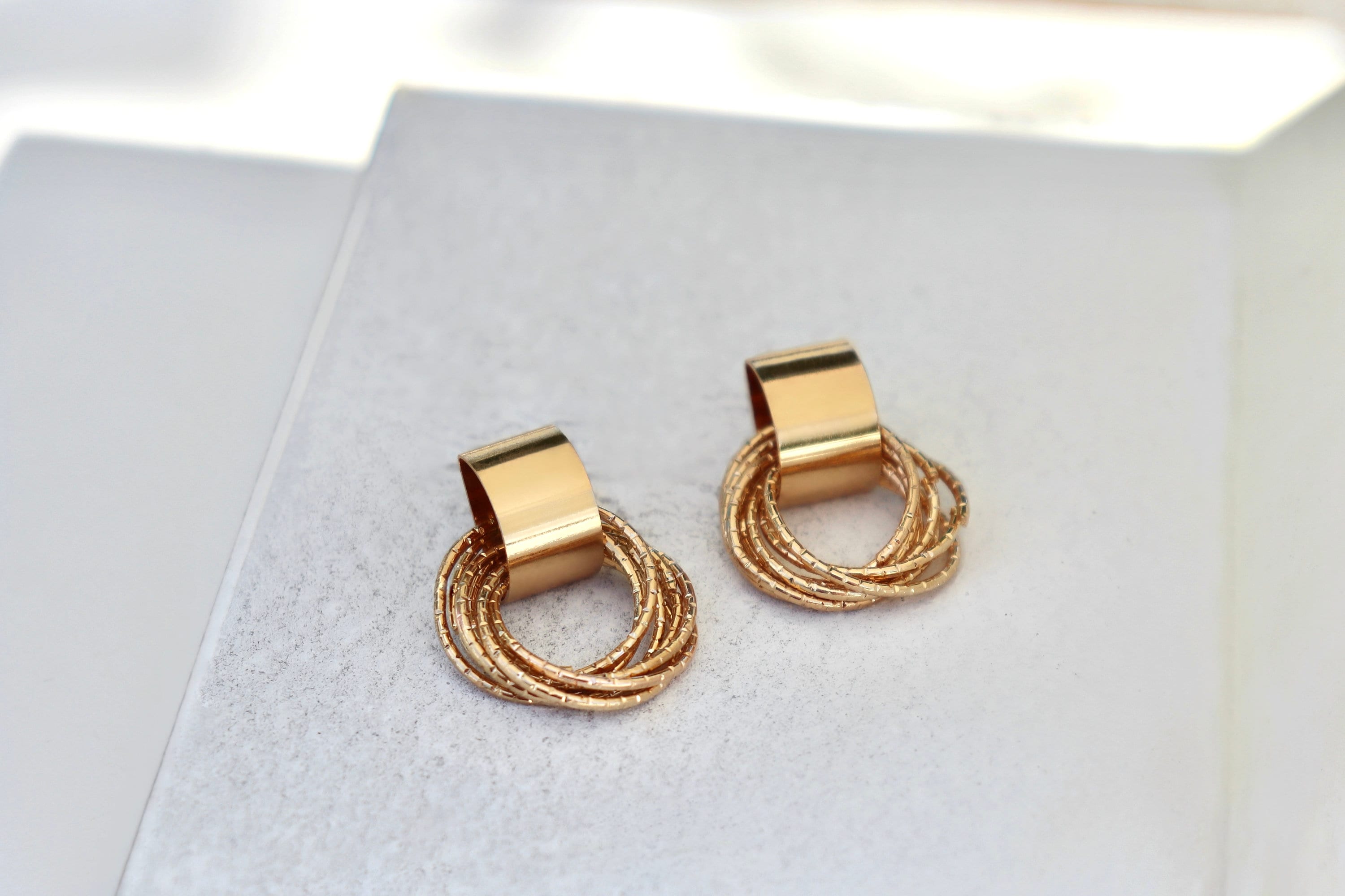 Multi Lined Hoop Earrings