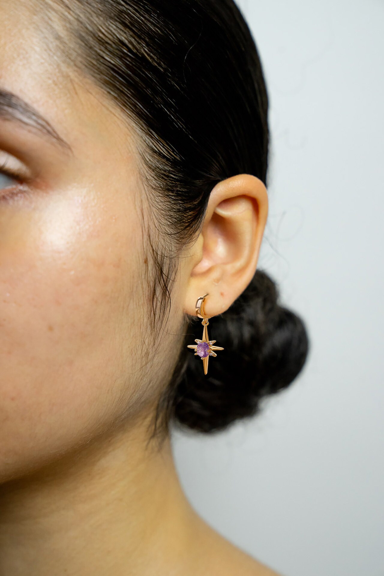 CRYSTAL CLEAR STAR DROP EARRING main image 1