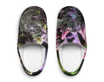 Indoor Slippers Psychedelic Camo Indoor Slippers | Cozy Boho Slippers | Groovy Home Gift