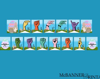 ASL Happy Easter Printable Banner (PDF)