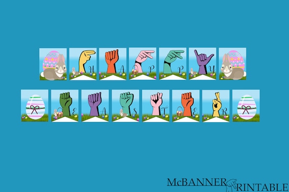 ASL Happy Easter Printable Banner (PDF) - Etsy
