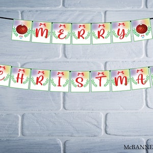 Merry Christmas banner Merry Christmas Ornament Merry Christmas wreath Merry Christmas banner letters Merry Christmas Printable