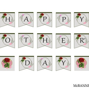 Happy Mother&#39;s Day Cute Mothers Day banner Mother&#39;s day party decoration Elegant Mothers Day banner printable Gift Ideas for mom