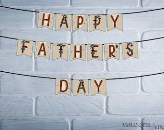 Happy Father's Day Banner Printable | DIY Pennant Decor (PDF)