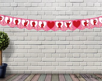 Forever My Love Sign Language Banner, Valentines Decor (PDF Download)