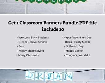 Classroom Decor Printable Banners Bundle | Seasonal, Celebrations (PDF)