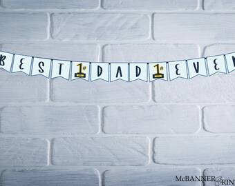 Number One Dad Banner, Father's Day Party Decor (PDF Download)