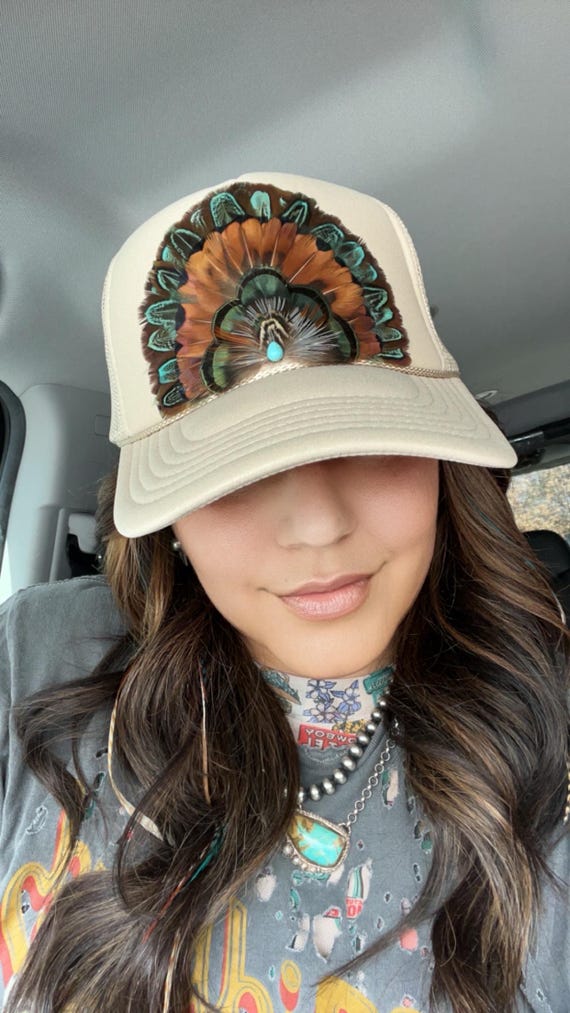 Feather Trucker Hat - Etsy display picture 1