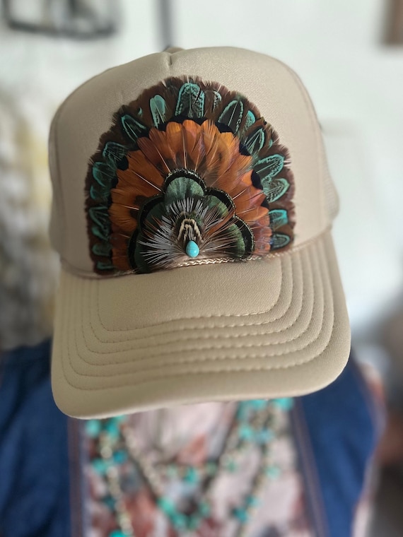 Feather Trucker Hat - Etsy display picture 1