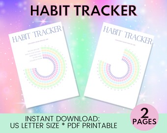 Habit Tracker Wheel | 30 Day Habit Tracker | Printable Routine Tracker