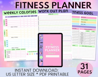 Fitness Planner, Health Goal,  Fitness Journal, Meal Planner, Period Tracker, Weight Loss Journal, Wellness, Workout Plan