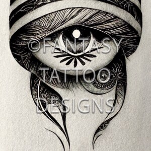 THIRD EYE Fantasy Tattoo Design Digital Download
