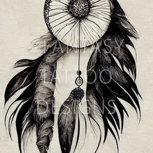 Dreamcatcher Fantasy Tattoo Design Digital Download