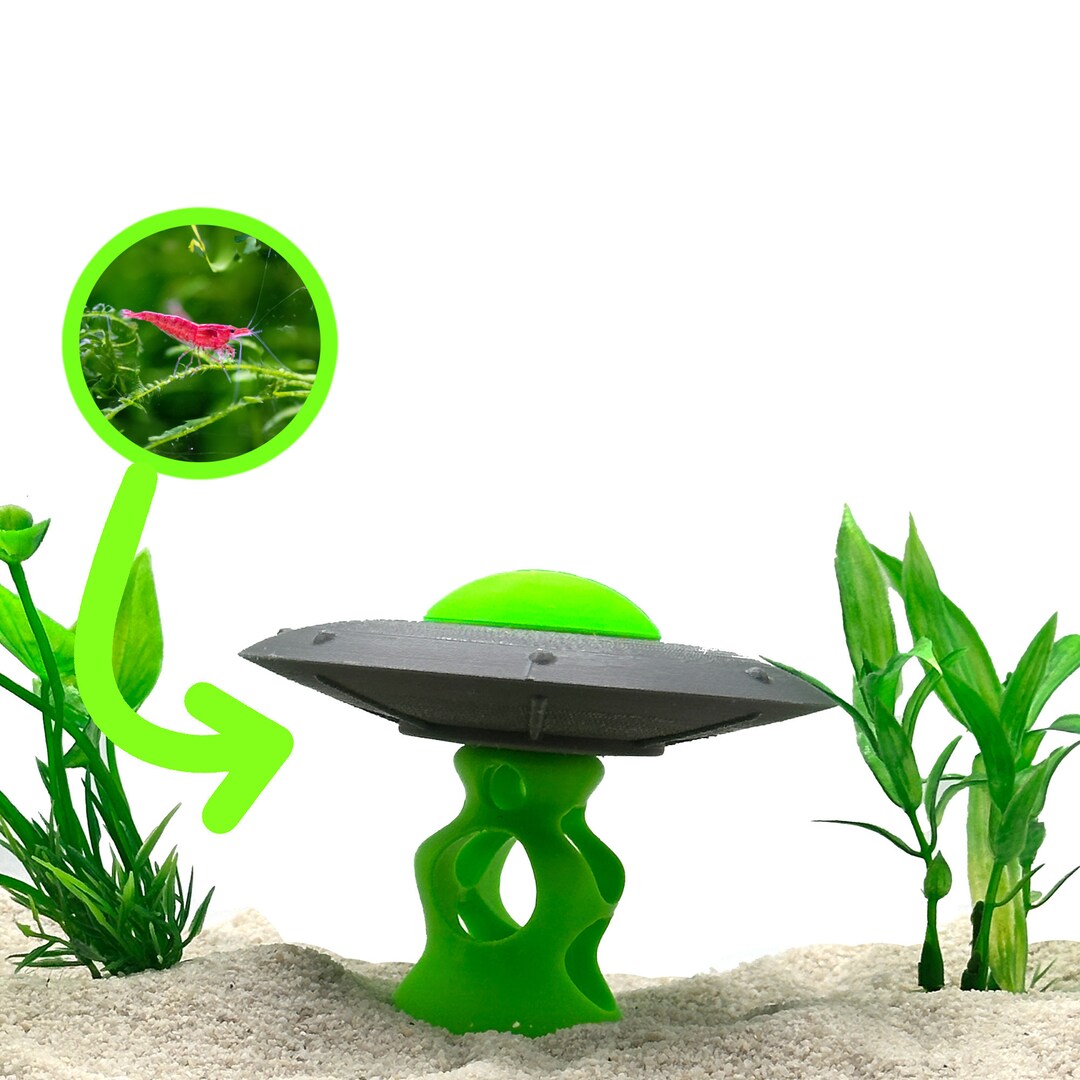 UFO Aquarium Hide Space Ship Fish Tank Decor Alien Shrimp Hide Decor