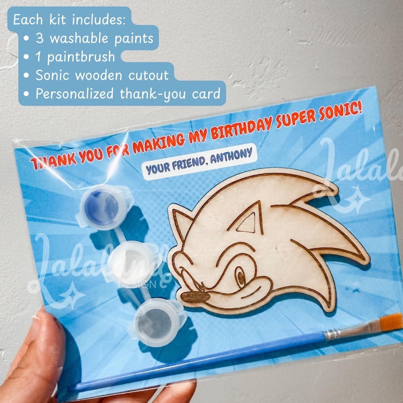 Sonic party favor sonic craft favor for kids sonic birthday