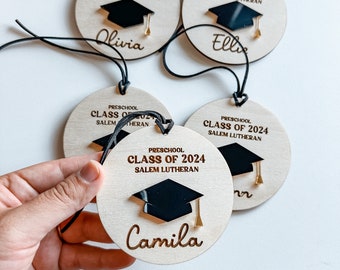 Graduation ornament 2024 wood Preschool graduation gift keepsake College graduation Class 2024 ornament gift Preschool graduation gift 2024