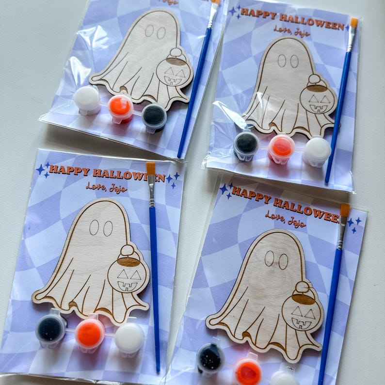 Halloween favors for classroom ghost favors for toddler non candy party favors Halloween painting kit Halloween craft for kids Halloween image 7