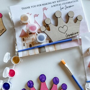 Personalized Princess party favor bags Princess theme party favor Cinderella Party favors Prince party favors craft for kids birthday party image 10