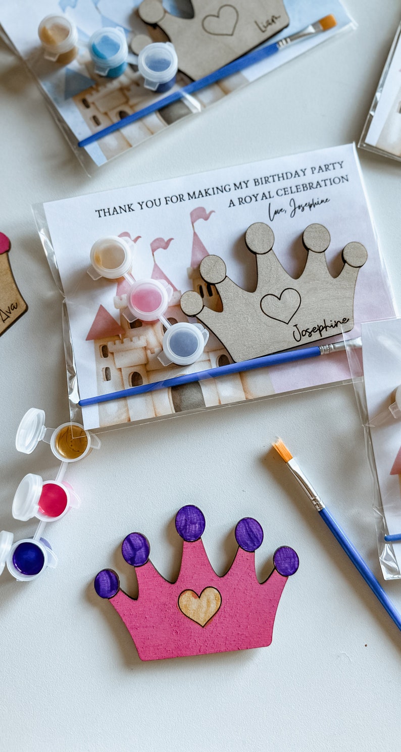 Personalized Princess party favor bags Princess theme party favor Cinderella Party favors Prince party favors craft for kids birthday party image 10