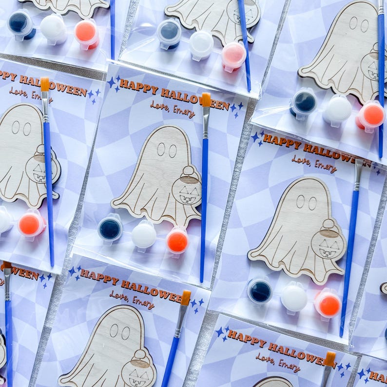 Halloween favors for classroom ghost favors for toddler non candy party favors Halloween painting kit Halloween craft for kids Halloween image 8