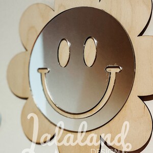 Smiley face mirror wall art for girl toddler bedroom decor aestectic for teens flower mirror nursery girl decor small wall mirror acrylic image 10