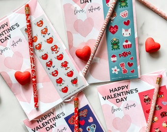 Personalized Valentine's Day gift for kids Valentine's party favors Valentine classroom favors non candy valentine Kids class valentine gift
