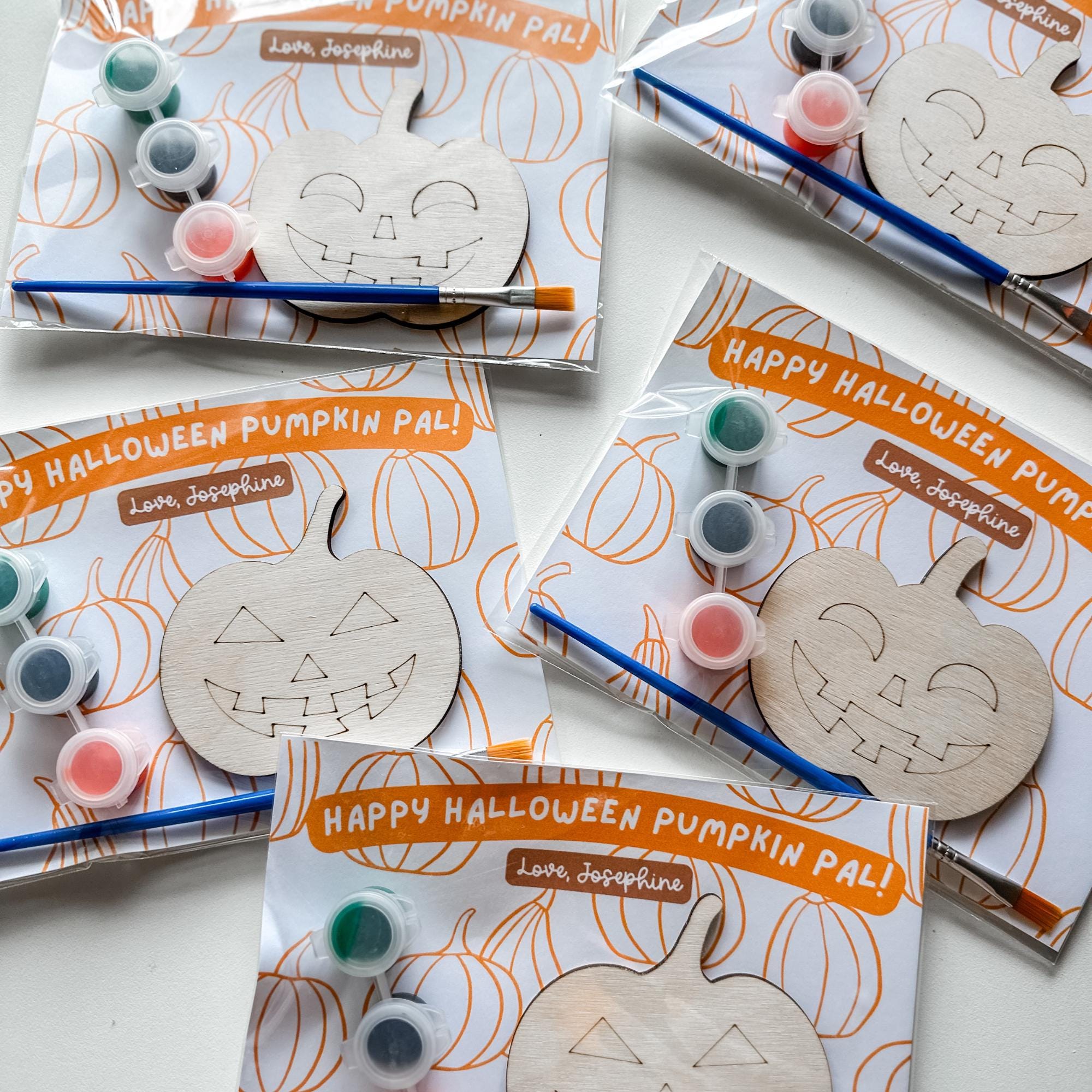 Halloween Classroom party favor bag pumpkin craft for toddler non…