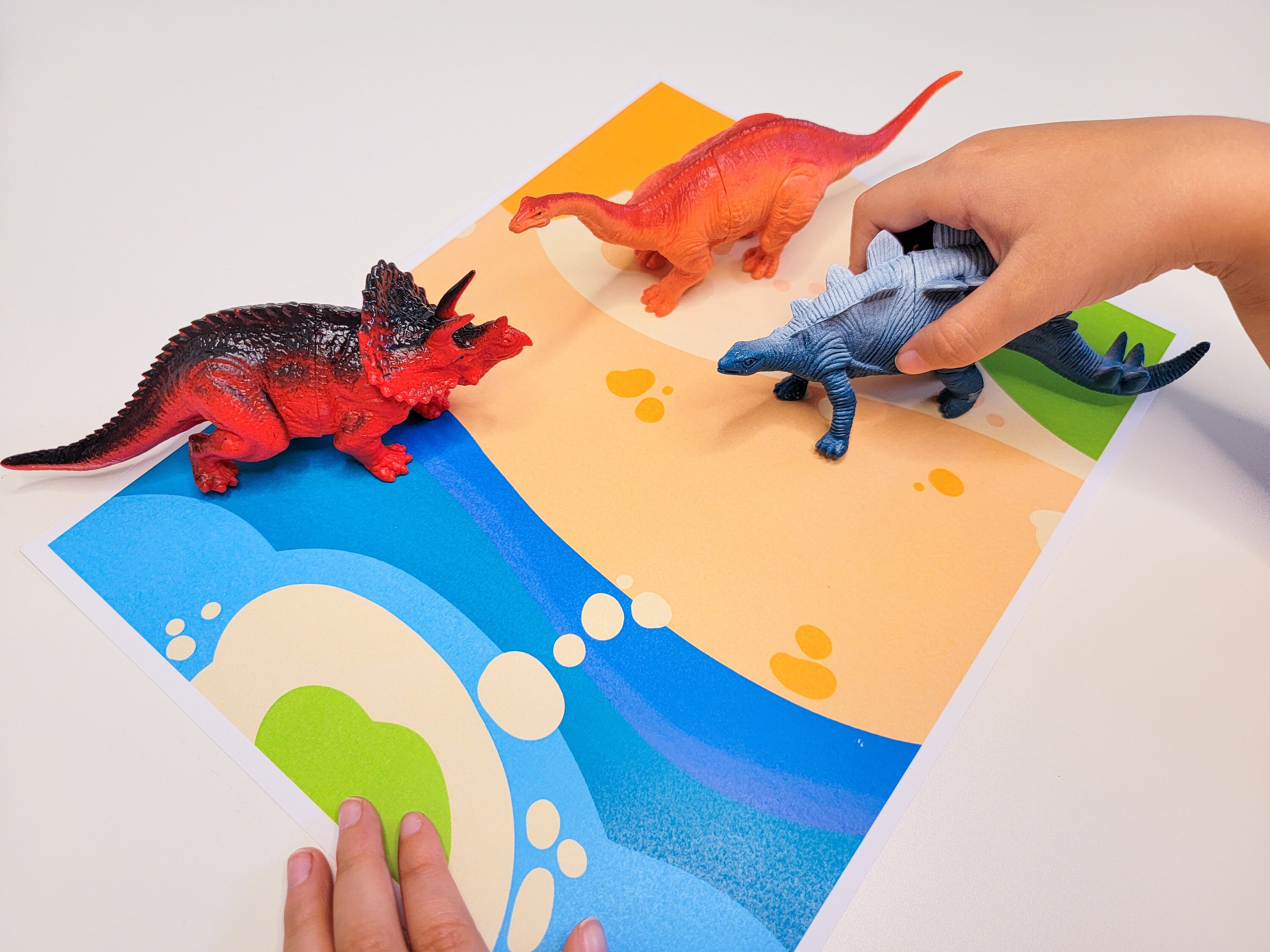 Dinosaur Play Mat Set Pretend Play Dino Kids Play Mat Etsy