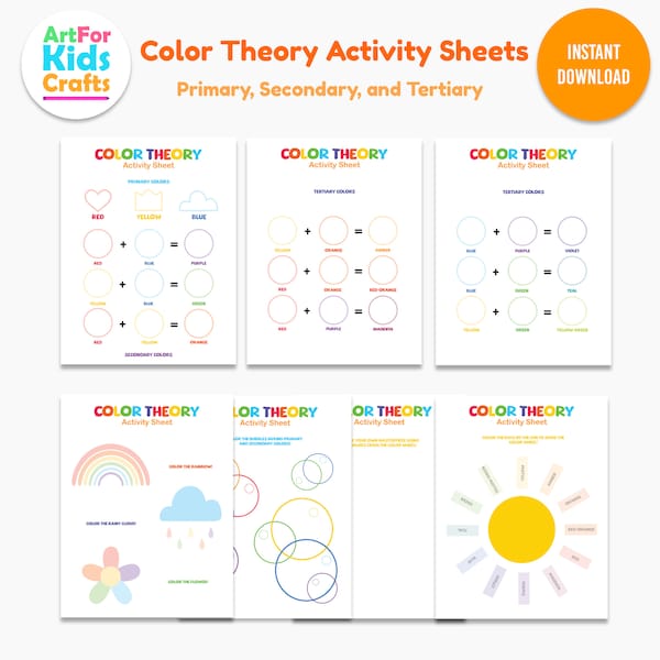 Montessori Color Theory Printable, Color Mixing Chart For Kids, Color Wheel Printable For Kids, Homeschool Learning Colors Activities