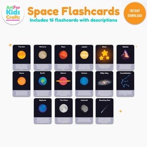 Solar System, Toddler Flash Cards, Homeschool Flash Cards For Kids, Planet Flash Cards, Montessori Material, Science Printable