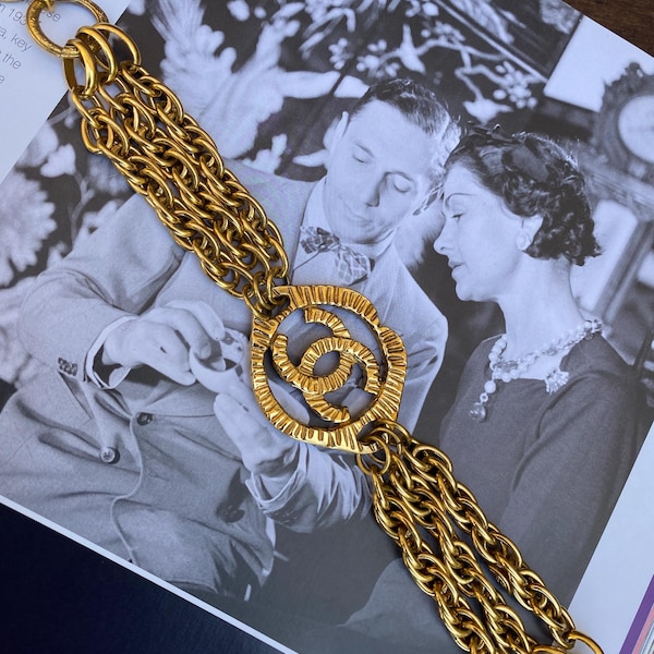 Pulsera vintage de eslabones de cadena de Chanel