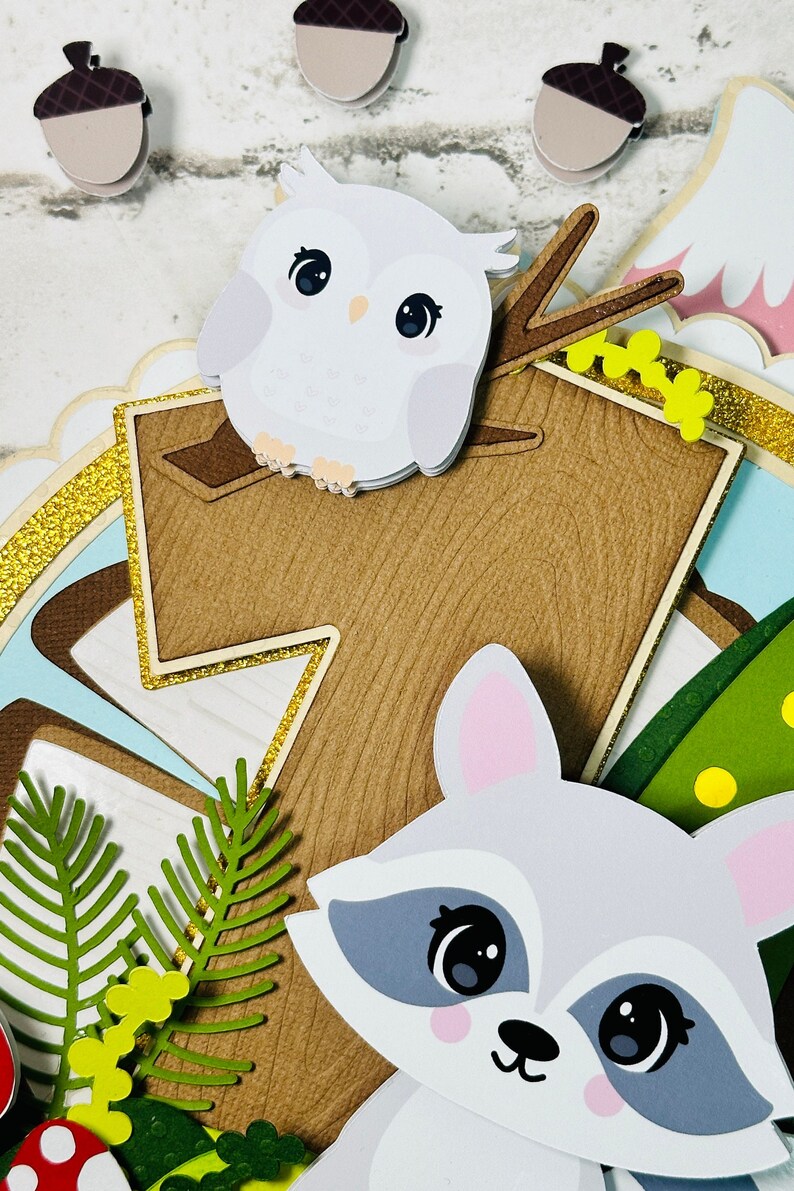Woodland First Cake Topper, Forest Animal Cake Topper, Woodland One ...