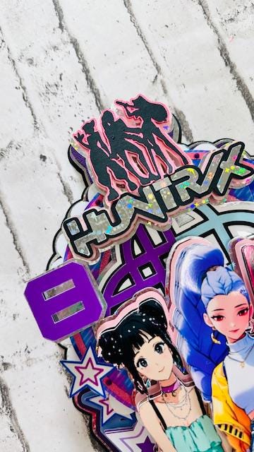 Huntrix Cake Topper, Huntrix K Pop Party Decor, K Pop Demon Hunters ...