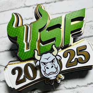 Tortenaufsatz der University of South Florida, Tortenaufsatz zum Schulabschluss, Tortenaufsatz Klasse 2025, Abschlussfeier, College-Party.
