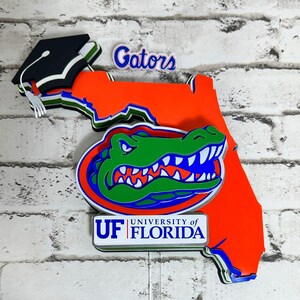 Tortenaufsatz der University of Florida. Tortenaufsatz zum Schulabschluss. Party-Deko für den Jahrgang 2025. Abschlusskuchen-Dekoration. College-Party