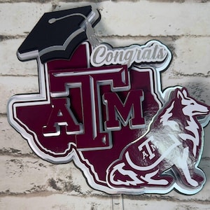Texas ATM University Cake Topper, Afstudeer taart topper, Klasse van 2024 taart topper, Afstudeerfeest, College Party, Universiteit Texas