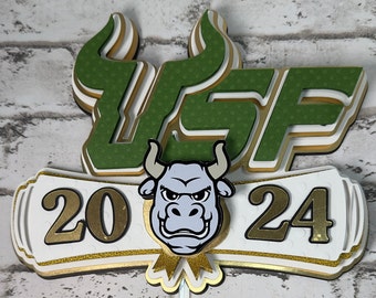 University of South Florida Cake Topper, topper per torta di laurea, topper per torta classe 2024, festa di laurea, festa del college.