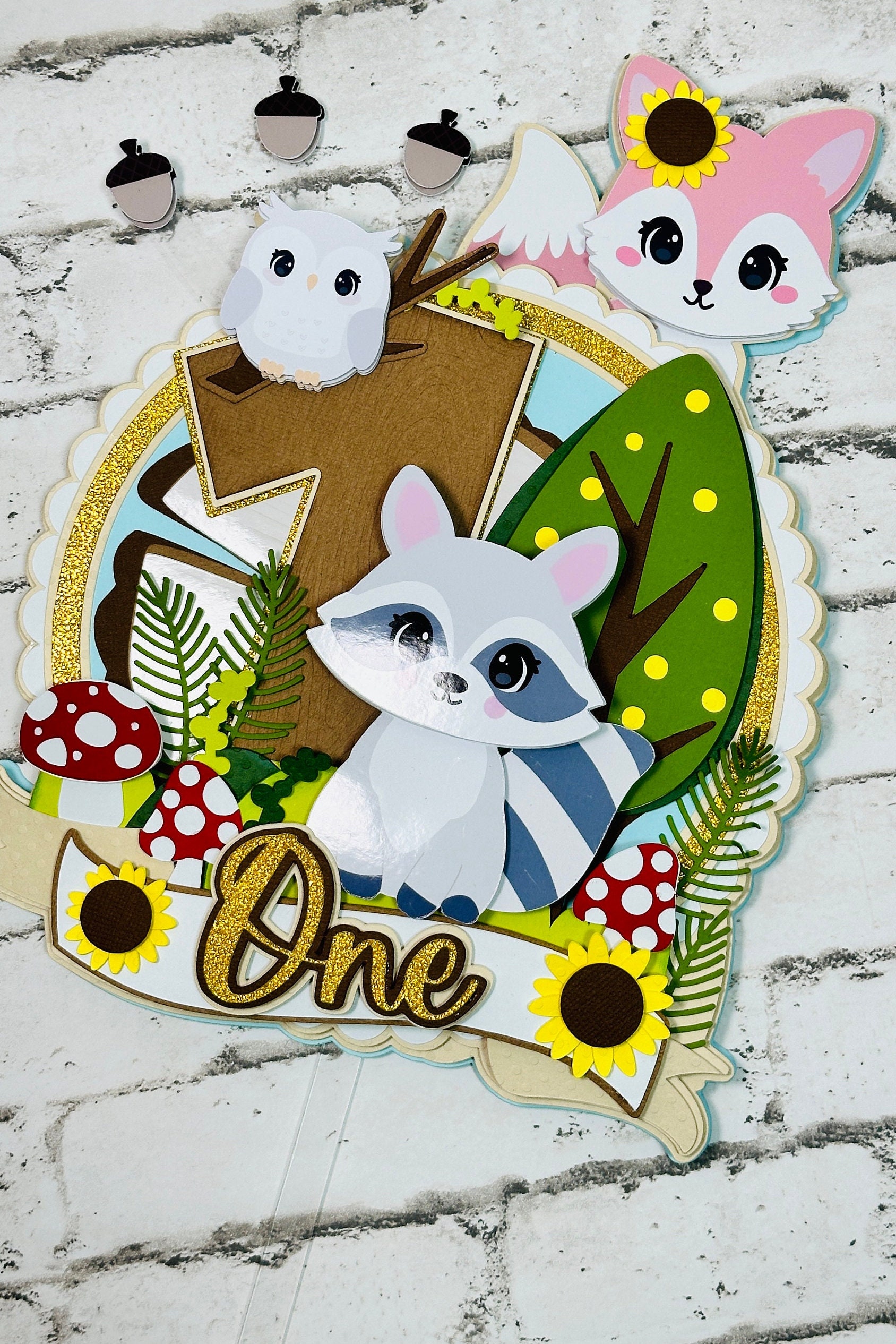 Woodland First Cake Topper, Forest Animal Cake Topper, Woodland One ...