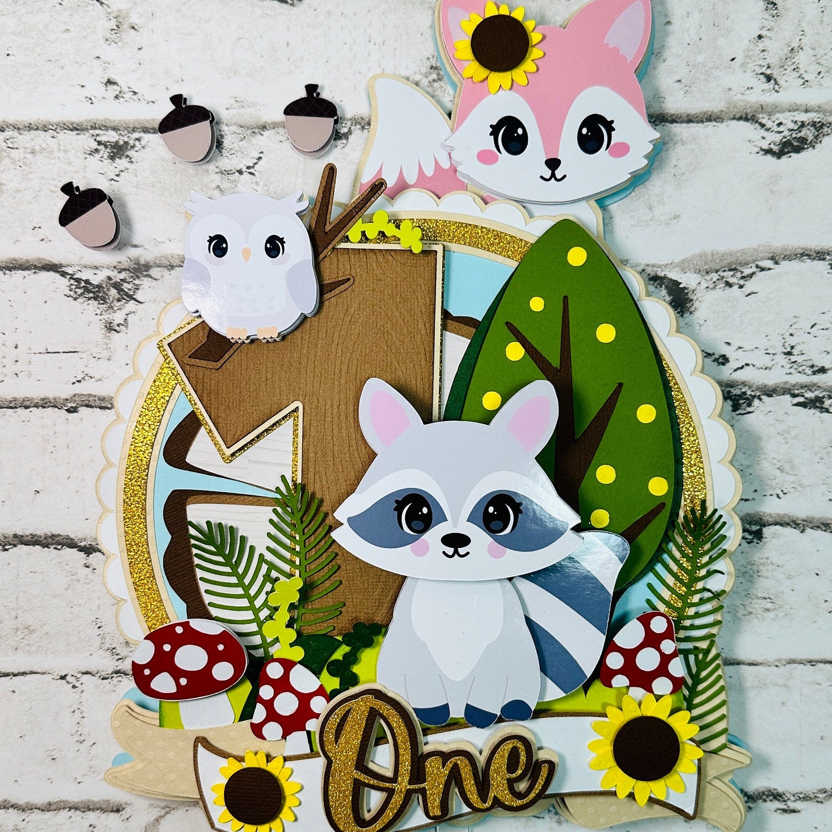 Woodland First Cake Topper, Forest Animal Cake Topper, Woodland One ...