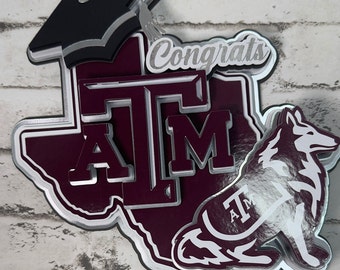 Texas ATM University Cake Topper, Graduation cake topper, Class of 2024 cake topper, Graduation party, College Party, University Texas