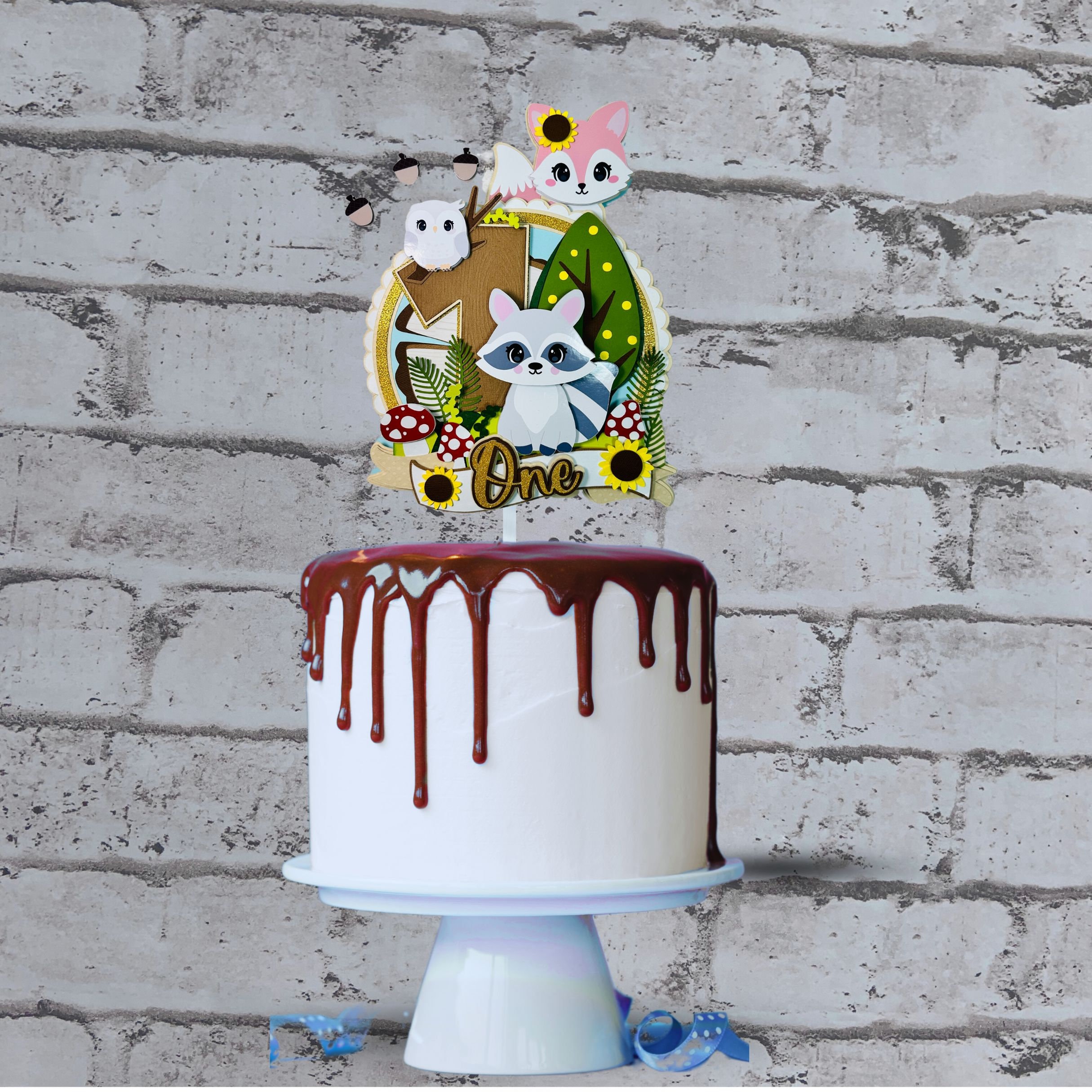 Woodland First Cake Topper, Forest Animal Cake Topper, Woodland One ...