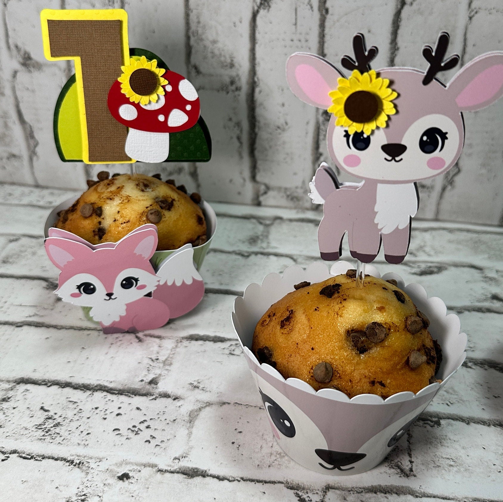 LARDUX 14 decorazioni per torte con animali del bosco, decorazioni per torte con coniglio, scoiattolo, volpe, albero, erba, per baby shower, compleanno, foresta a tema, decorazione per torte