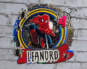 Spiderman Cake Topper, Spiderman Birthday Party, Birthday Decoration, Spiderman Birthday Supplies, shaker cake topper, Party Spiderman.