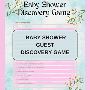 BABY SHOWER GAME | Baby Shower Guest Discovery Game | Get To Know The Guest | Party Discovery Game | Questions For The Guest | Party Game