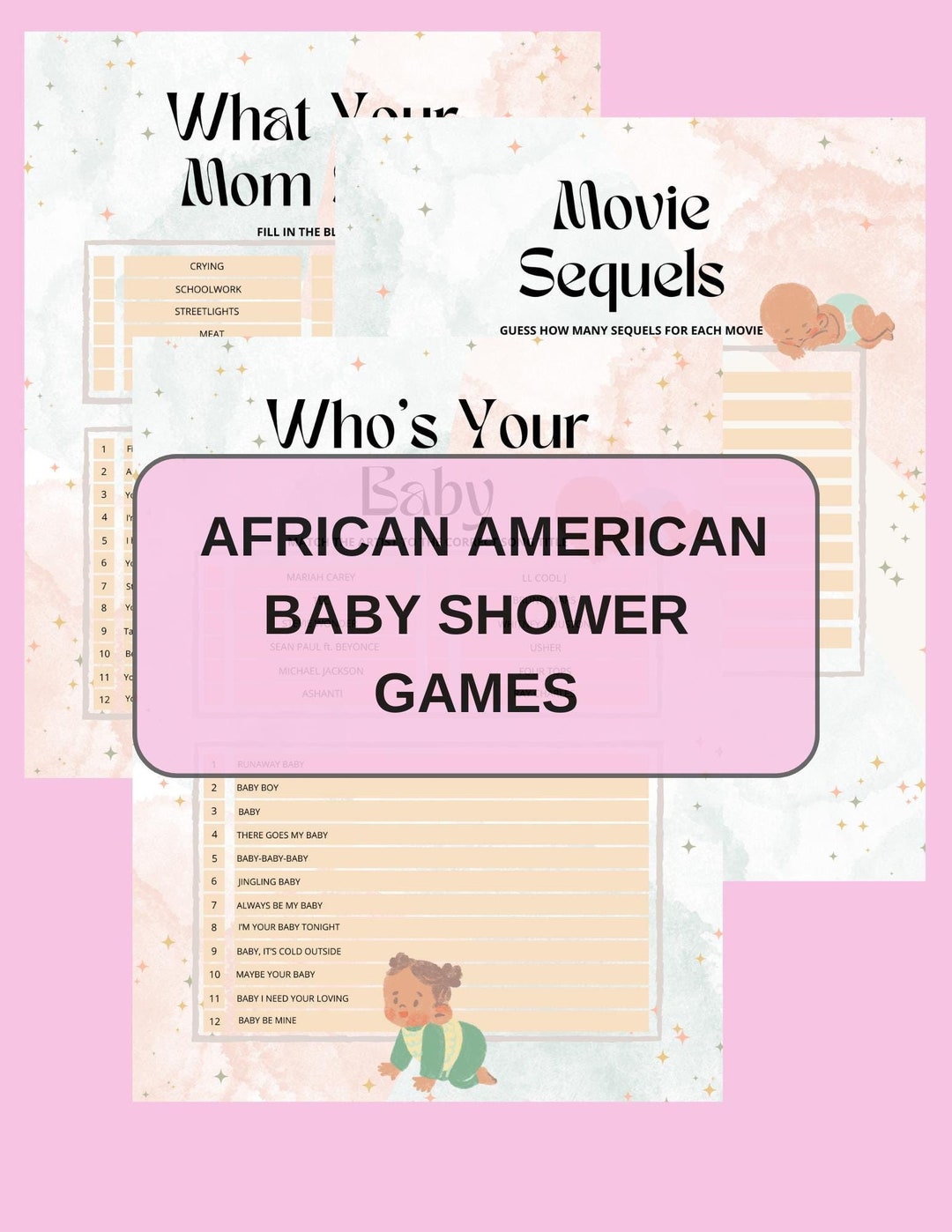 African American Baby Shower Games | Who's Your Baby | What Your Mom