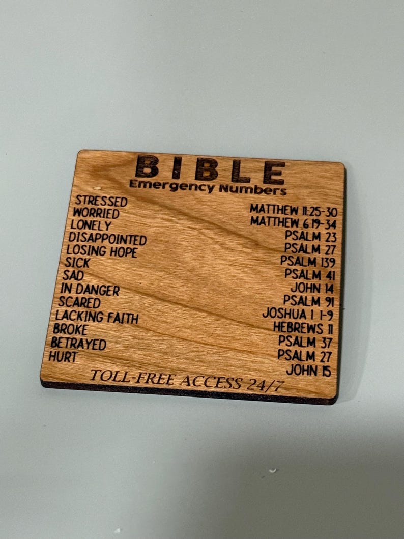 Emergency Scripture Magnets Laser Engraved Bible Emergency Numbers Wood Magnet | Christian Gift - Etsy