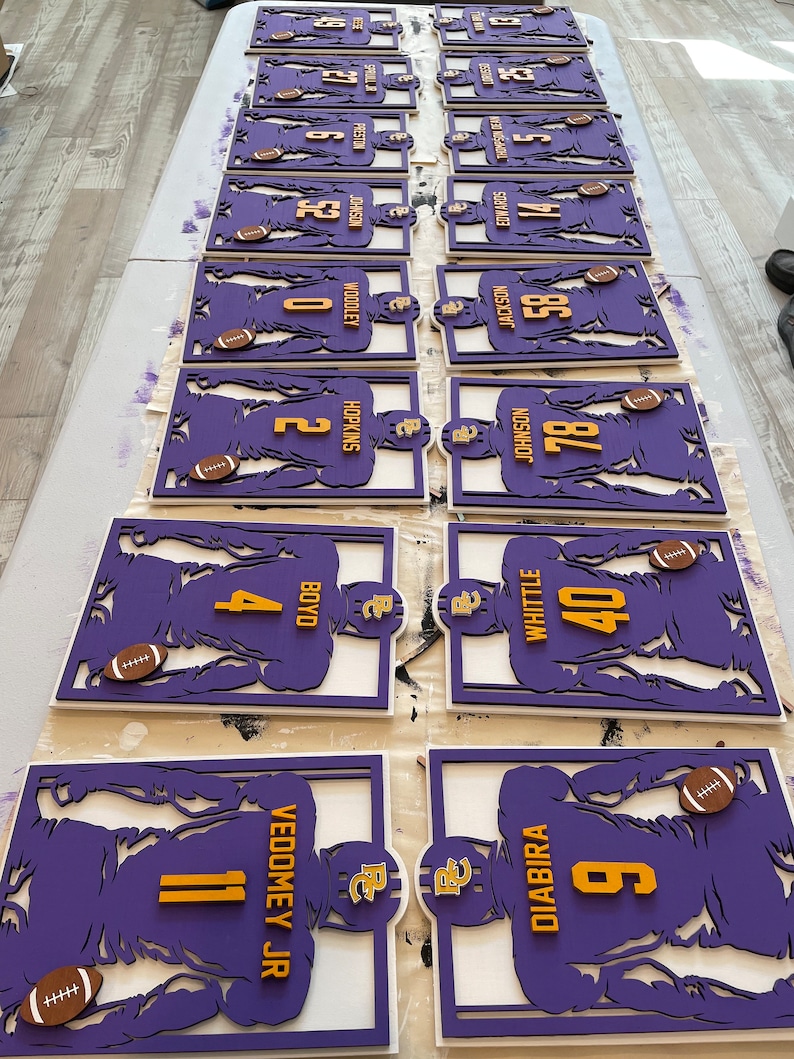 Custom Football Player Sign Team Order Etsy